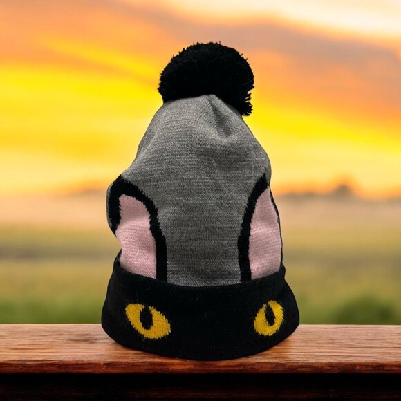 NWOT Adopt Don't Shop PETA Cat Ear Beanie With Pom Pom - Picture 1 of 7